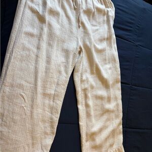 Women's Wide Leg Casual Beige Pants